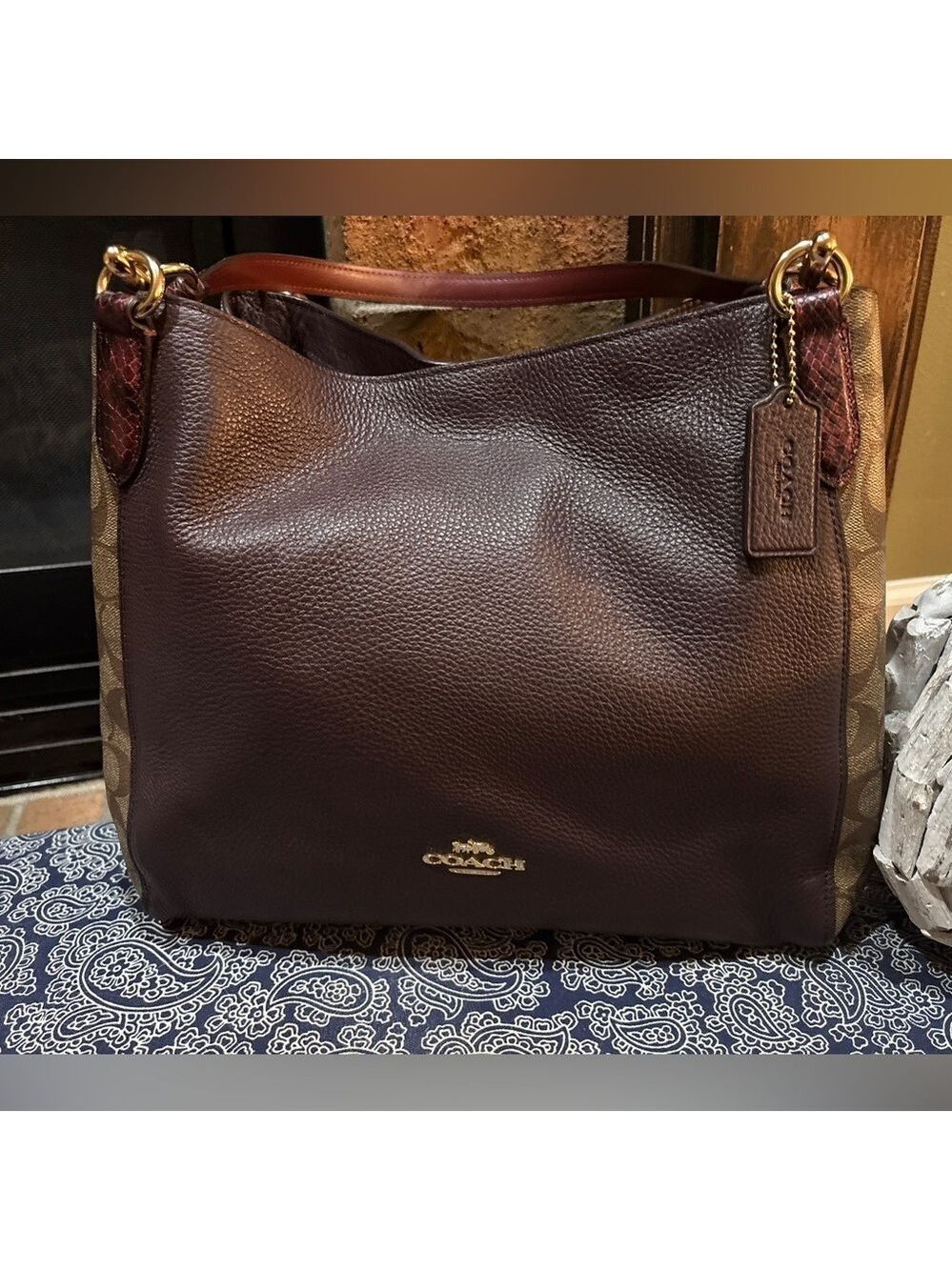 Coach Hallie Shoulder Bag Rare Colorblock